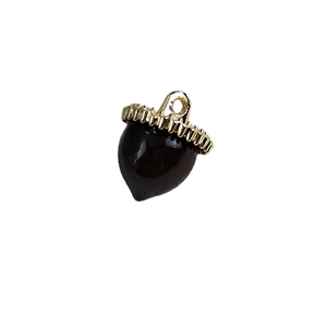 DIY acorn charms with gold caps and dark enamel finish for jewelry making