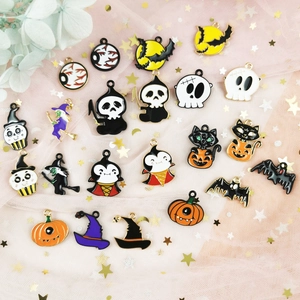 Halloween emaille bedeltjes set met pompoen en spook voor DIY sieraden maken