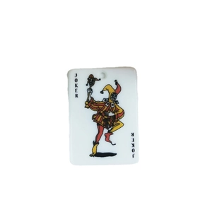 Pendentif motif carte Joker en acrylique imprimé double face pour création de boucles d'oreilles