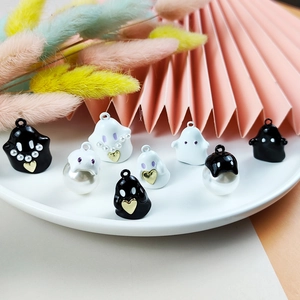 Süße Halloween Gespenst Emaille Anhänger Für DIY Schmuckherstellung Legierung Künstliche Perle Herz Anhänger Für Halskette Ohrring Armband