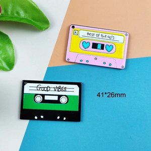 Pendentifs cassettes 3D rétro pour boucles d'oreilles style vintage coloré des années 90