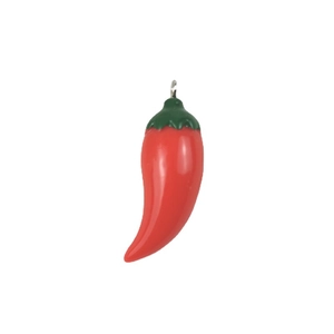Cute resin red chili pepper pendant charms with green leaf for DIY jewelry making