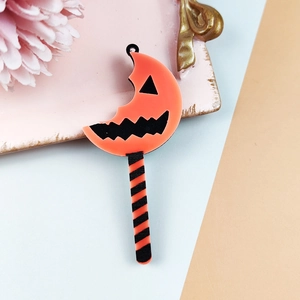 Halloween pumpkin lollipop acrylic pendant charm for DIY jewelry and accessories