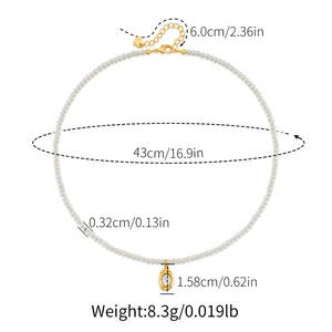 Größentabelle für die 43cm Perlenhalskette mit Maßen der 6cm Verlängerungskette