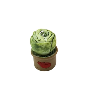 Ciondolo cactus 3D in resina con anello argento e cuore per creazione gioielli DIY