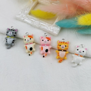 Süße Cartoon Harz Katze Charms Für DIY Schmuckherstellung Bunte Kätzchen Anhänger Für Ohrringe Schlüsselanhänger Zubehör