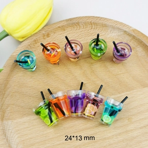 Lot de 10 gobelets miniatures colorés pour bricolage en résine, taille 24x13 mm chacun