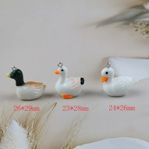 Pendentifs canards en résine 3D pour la création de colliers et porte-clés DIY