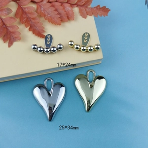 Pendentifs en Alliage de Cœur Géométrique Irrégulier et Earring Jackets en Arc de Perles pour la Fabrication de Bijoux DIY Or Argent