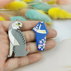 Japanischer Ukiyo-e Stil Katzen- und Kimono-Anhänger für DIY-Schmuck und Schlüsselanhänger