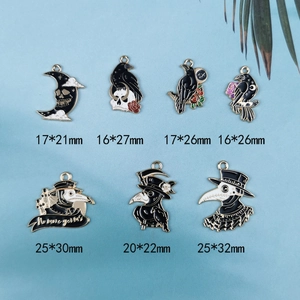 Pendentifs gothiques en alliage pour DIY avec crâne corbeau et docteur de la peste