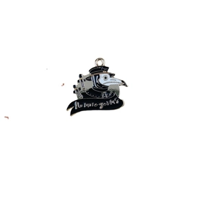 Pendentif en émail Docteur de la Peste avec texte No More Germs pour bijoux