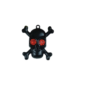 Punk Totenkopf Anhänger in Schwarz mit roten Kristallaugen für DIY Schmuckherstellung