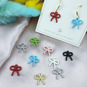 Colgante de Lazo de Aleación de Macarrón DIY Pendiente Textura de Cuerda Retorcida Esmalte Colgantes para Hacer Joyas Mujer