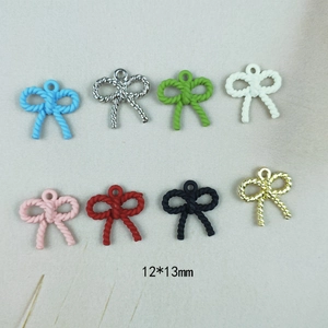 Colgantes de lazo para joyería en 8 colores, textura trenzada, medida 12x13mm DIY