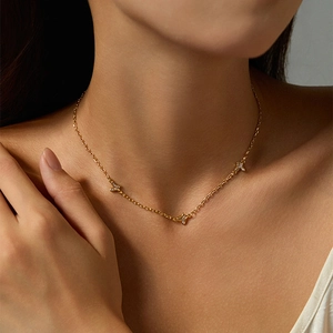18K Gold Plated Brass Zirconia Butterfly Pendant Necklace For Women Elegant Minimalist Jewelry Fashion Accessories Gift