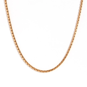 Minimalistische vergoldete Edelstahl-Box-Kette Körperhalskette für Damen