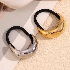 Minimalistischer Haargummi in Mondform aus 18K vergoldetem und silbernem Edelstahl