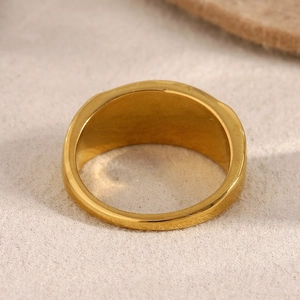 Chic 18K gold plated stainless steel chunky ring with a minimalist polished surface
