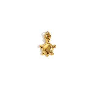 Pendentif tortue en acier inoxydable doré 18K poli pour colliers et bracelets