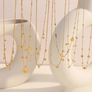 Exquisite 18K gold-plated stainless steel chain necklaces with various stylish pendants