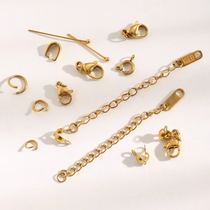 Cierres de langosta y anillas abiertas bañados en oro 18K para hacer joyería