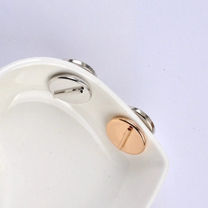 Strong magnetic brooch converter in silver and rose gold finishes for clothing