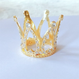 Mini Gorgeous Alloy Rhinestone Crown For Children Hollow Heart Princess Tiara Cake Topper Birthday Party Decoration Accessory