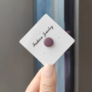 Elegant purple matte round magnetic brooch for Muslim scarves on display card