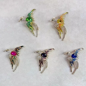 Broche Phénix de Luxe en Alliage Avec Strass et Émail pour Femme Élégante Broche Oiseau pour Manteau et Costume Bijoux de Mode Cadeau