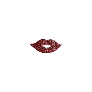 Vintage lip-shaped brooch with red zircons and luxury gold-plated finish for women