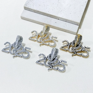Vintage Alloy Rhinestone Snake 2025 Number Brooch For Women Fashion Electroplated Animal Shape Lapel Pin Jewelry Gift