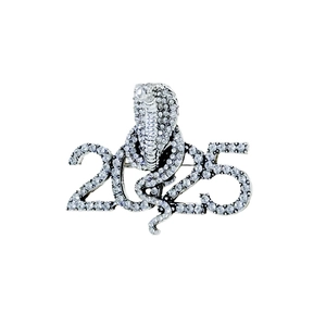 Elegant 2025 snake brooch with sparkling crystals and vintage silver metal design