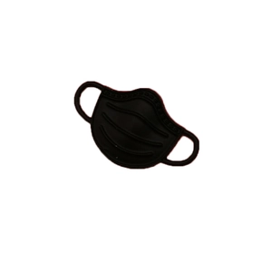 DIY black matte face mask shaped charm for jewelry making and accessory decoration