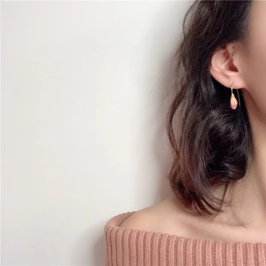 Elegant pink tulip petal drop earrings with gold hooks for women stylish accessory