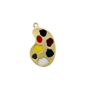 Colgante artístico de paleta dorada con esmalte de colores para joyería artesanal