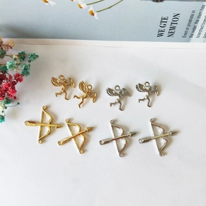 Ciondoli angelo Cupido oro e argento con arco e frecce per creazione gioielli DIY