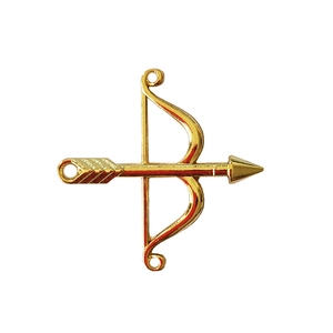 Ciondolo cupido arco e freccia dorato con tre fori per creazione gioielli fai-da-te