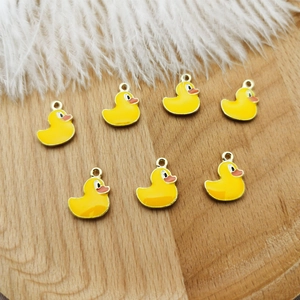 Set mit 7 Cartoon-Enten-Anhängern aus Legierung für DIY-Schmuckherstellung