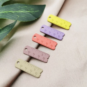 Macaron Color Alloy Mini Ruler Pendants For DIY Jewelry Making Keychain Earring Accessories Spray Painted Ruler Scale Charms
