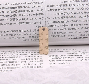 Detailed macro view of a beige mini ruler pendant with clear scale marks for DIY jewelry