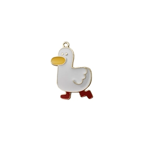 Pendentif canard de dessin animé en émail pour bijoux DIY et porte-clés personnalisés