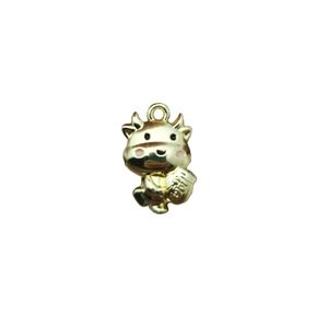 Gouden Chinese dierenriem os hanger met Fu goudstaaf voor DIY sieraden maken