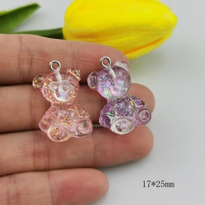 DIY hars beer hangers in roze en paars met glitter, maat 17x25mm voor sieraden maken