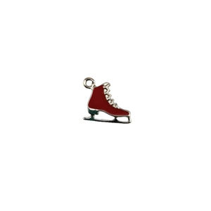 Colgante de patín de hielo rojo esmaltado para accesorios de joyería de Navidad