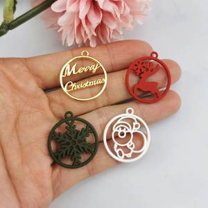 Pendentifs de Noël en alliage DIY avec rennes, flocons et lettrage festif