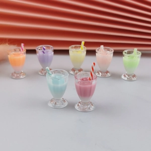 Miniature Resin Milk Tea Cup Pendants Simulation Milkshake Bottle Charms For DIY Earring Jewelry Making Dollhouse Decor
