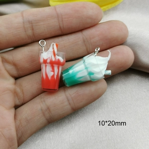 Miniature 10x20mm resin beverage cup charms for DIY jewelry making and creative crafts