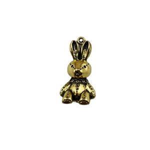 Ciondolo a forma di coniglio dorato vintage per collane e braccialetti fai da te