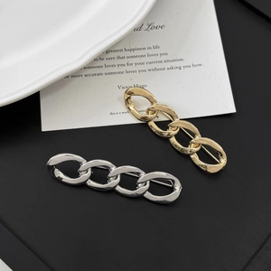 Simple Alloy Chain Brooch Pin Waist Adjuster For Women Polished Metal Clothing Accessories Fixed Buckle Anti-exposure Pin